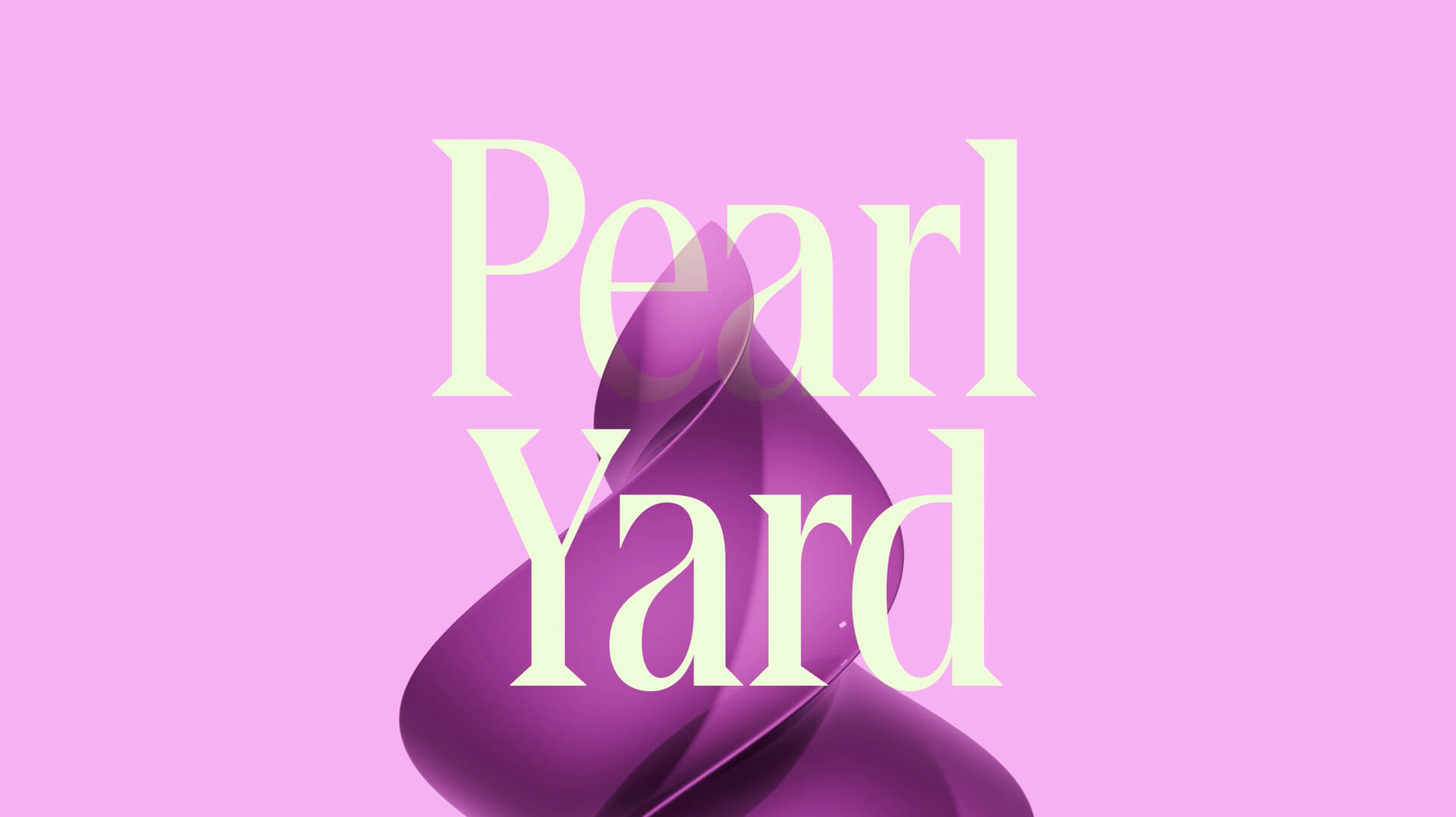 Logo animation with Pearl Yard wordmark and bespoke 3D form