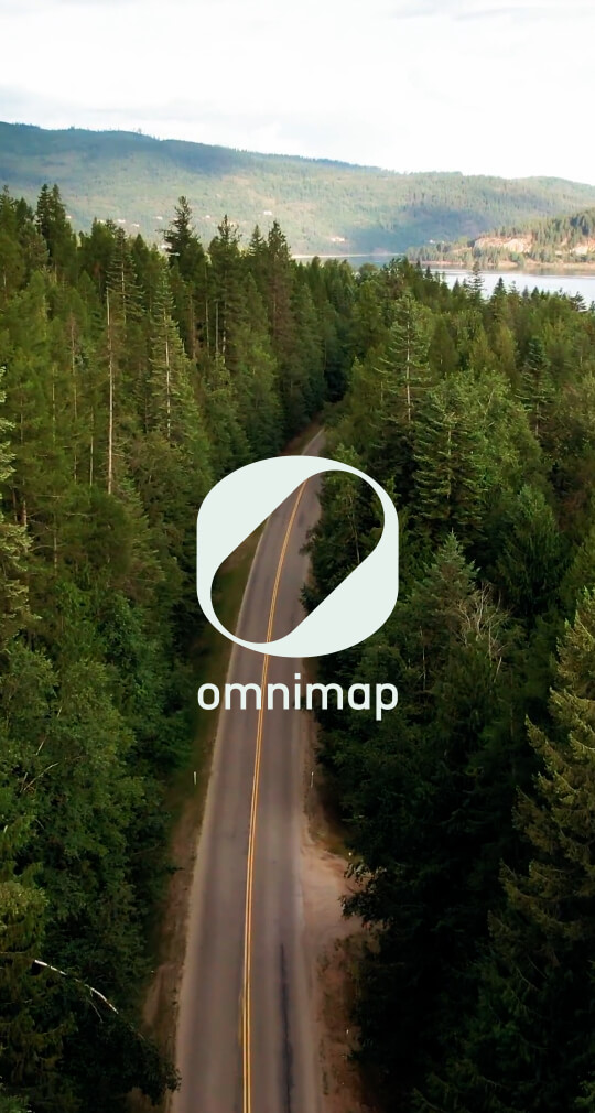 Animated reveal of the Omnimap logo mark and wordmark