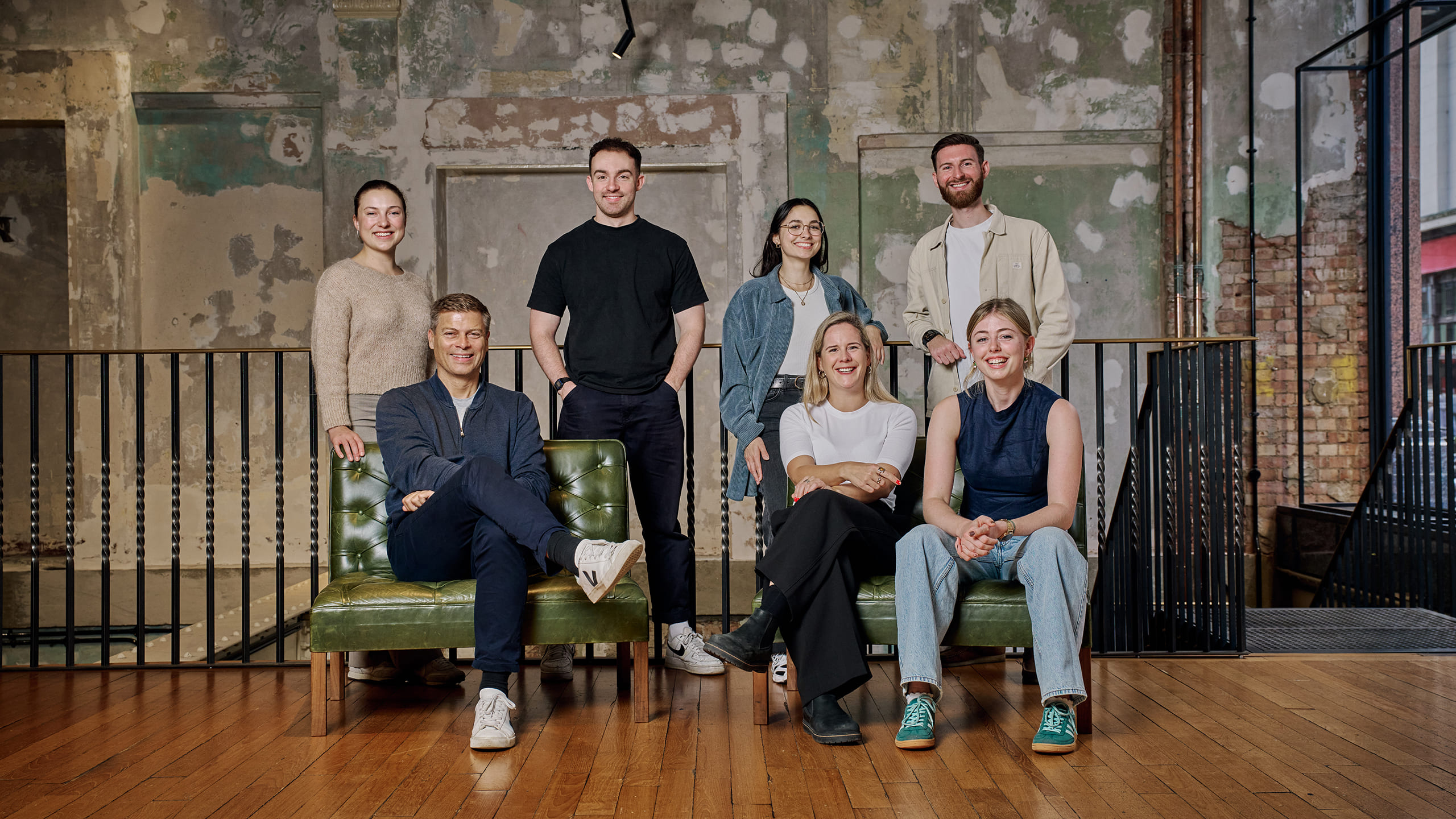 Mammal branding agency team portrait inside The Department Store in Brixton.