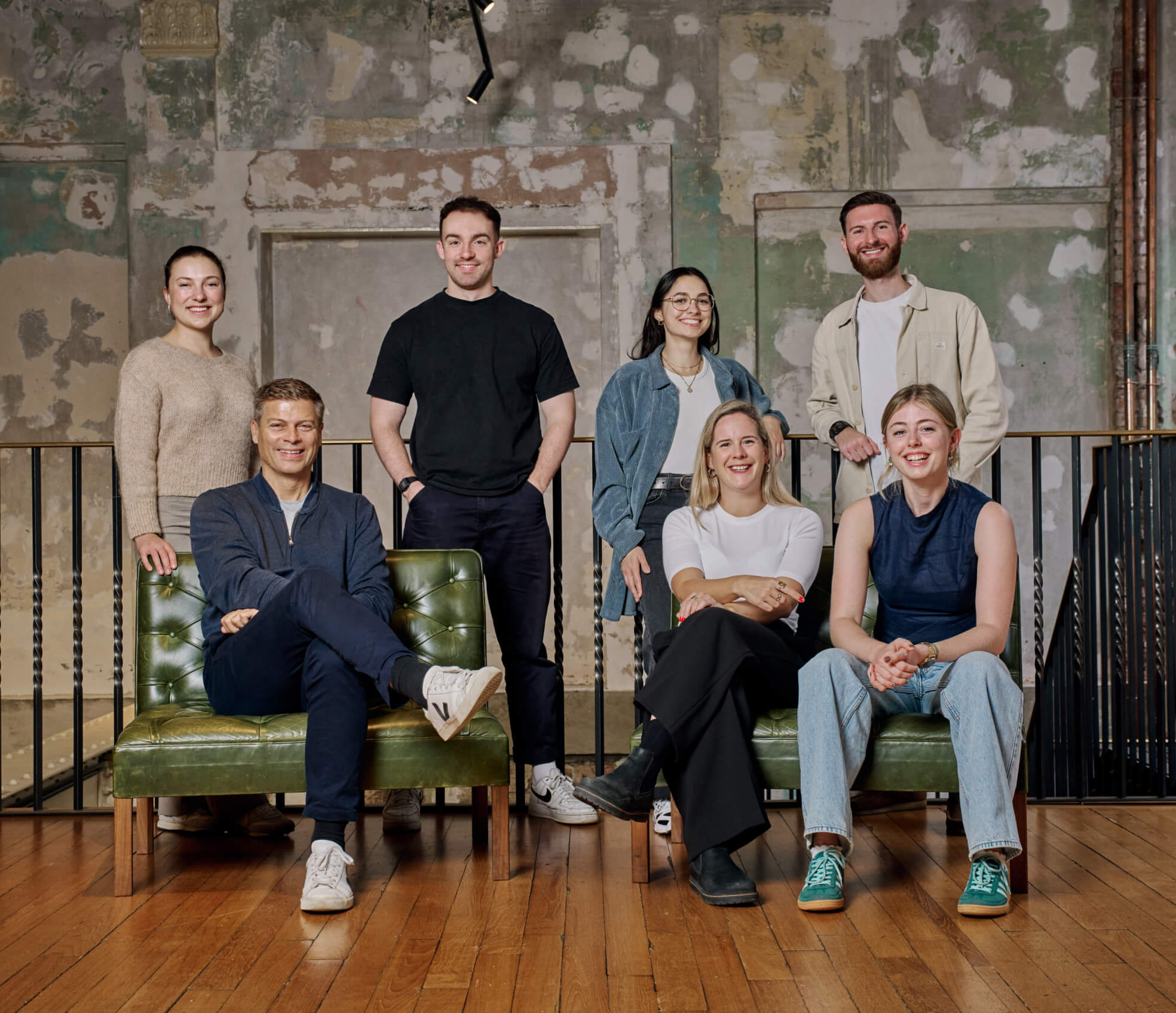 Mammal branding agency team portrait inside The Department Store in Brixton